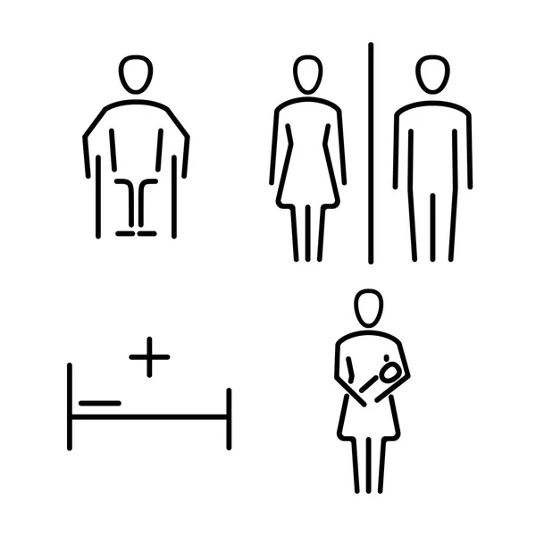 화장실 화장실에 대 한 아이콘 세트 — 스톡 벡터