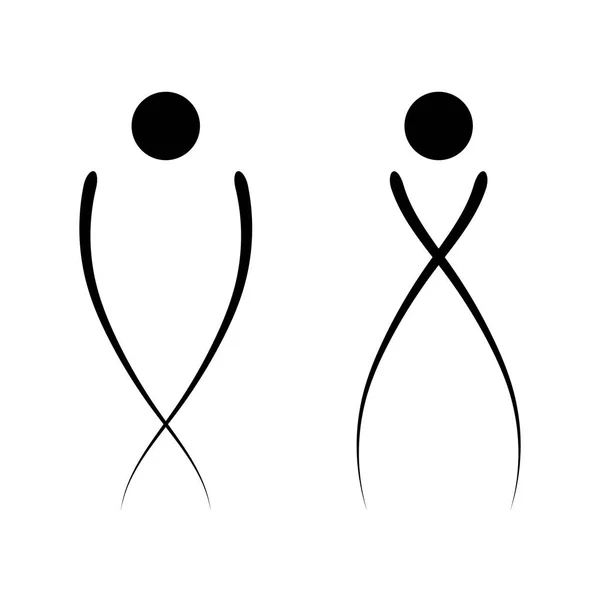 Оригинальный знак мужской и женский туалет — стоковый вектор