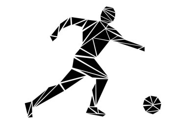 bir futbolcu poligonal tarzı gösteren resim