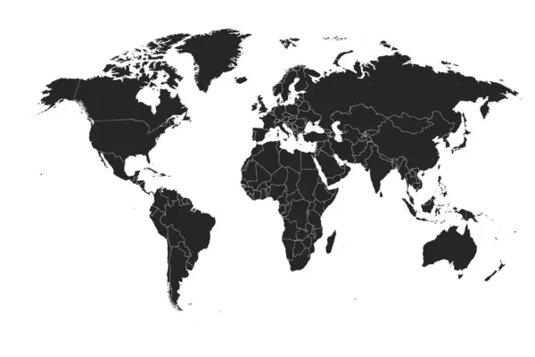 Mapa vectorial detallado, de alta resolución y preciso del mundo — Vector de stock