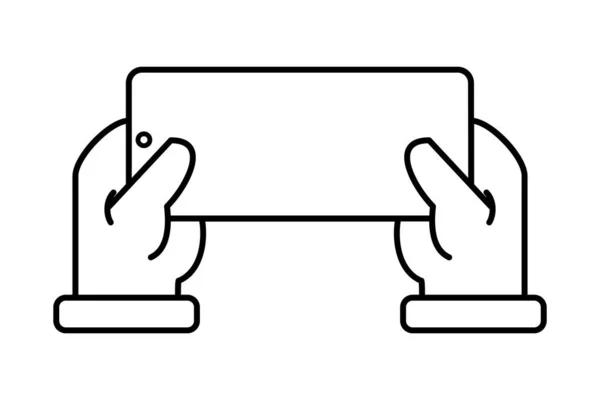 Icona semplice di una persona che utilizza uno smartphone — Vettoriale Stock