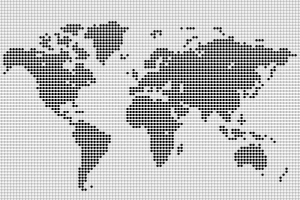 Mapa do mundo pontilhado para qualquer um dos seus projetos — Vetor de Stock