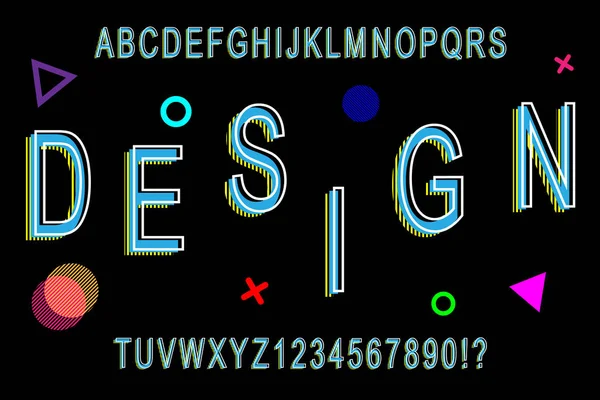 Modern bright abstract font of the English alphabet — Stock Vector