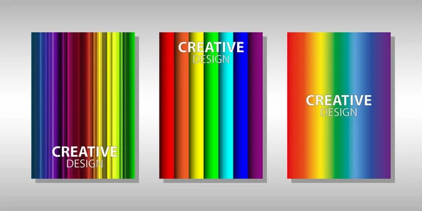 Um conjunto de capas coloridas brilhantes em cores do arco-íris para seus projetos — Vetor de Stock