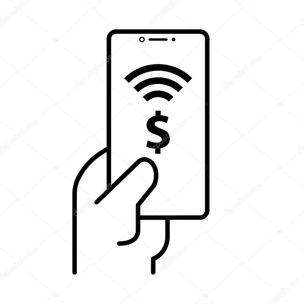 Simple icon for contactless payment using your smartphone