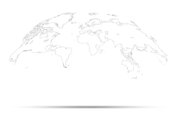 El mapa detallado original del mundo con un efecto 3d — Vector de stock