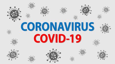 Covid-2019 Coronavirus logosu ve uyarı için resimleme