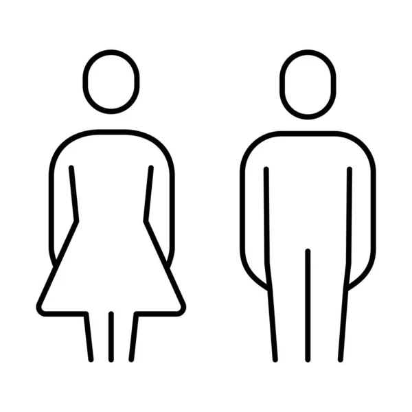 シンプルな基本的な記号のアイコンの男と女 — ストックベクタ