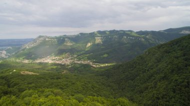 Balkan Vratsa, Bulgaristan yakınındaki havadan görünümü