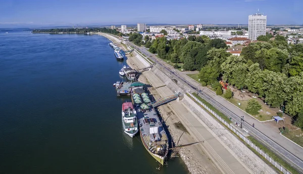 Вид с воздуха на порт Видин на Дунае, Болгария — стоковое фото