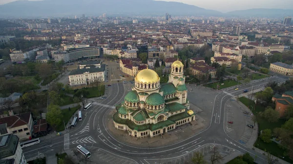 Luftaufnahme Von Alexander Nevsky Bei Sonnenaufgang Sofia Bulgarien — Stockfoto