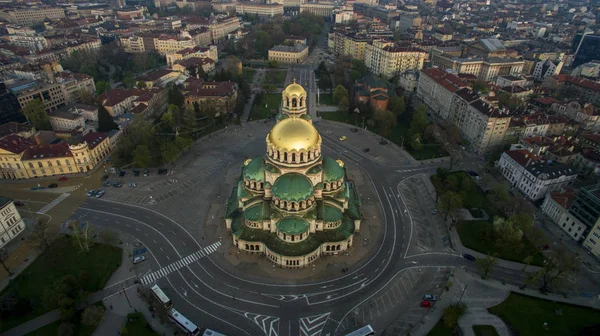 Luftaufnahme Von Alexander Nevsky Bei Sonnenaufgang Sofia Bulgarien — Stockfoto