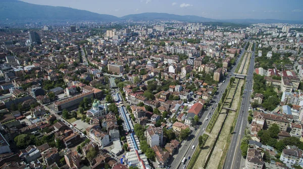 Sofia, Bulgaristan şehrin havadan görünümü