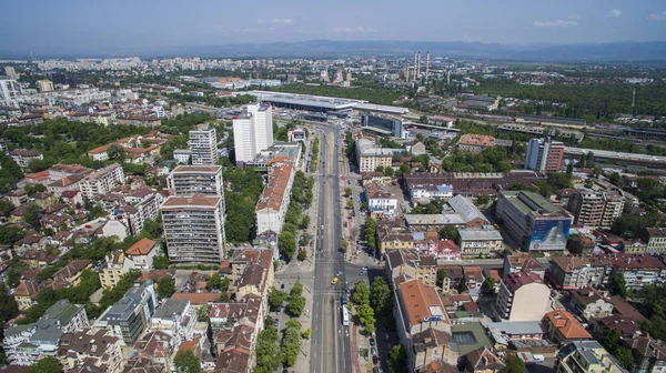 Maria Louisa Boulevard, downtown Sofya, Bulgaristan, havadan görünümü