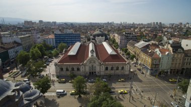 Havadan görünümü merkezi pazarının, Sofia, Bulgaristan