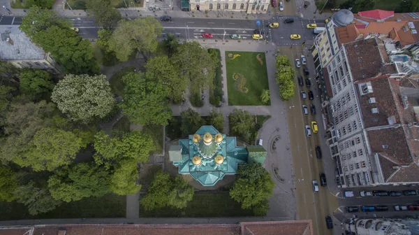 Luftaufnahme Der Russischen Kirche Sofia Bulgarien — Stockfoto