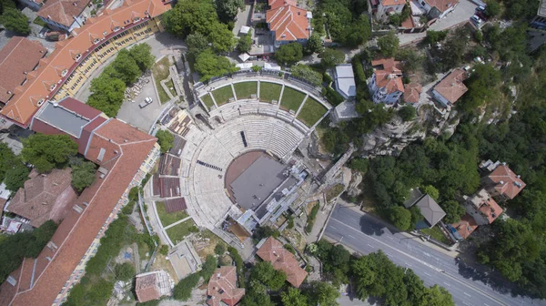 Luftaufnahme Des Antiken Römischen Theaters Plovdiv Bulgaria — Stockfoto