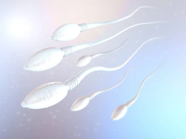 Иллюстрация Перемещения Сперматозоидов Вправо Яйцеклетке — стоковое фото