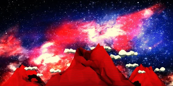 Illustration Low Polygon Stylized Colorful Mountains — Stock Photo, Image