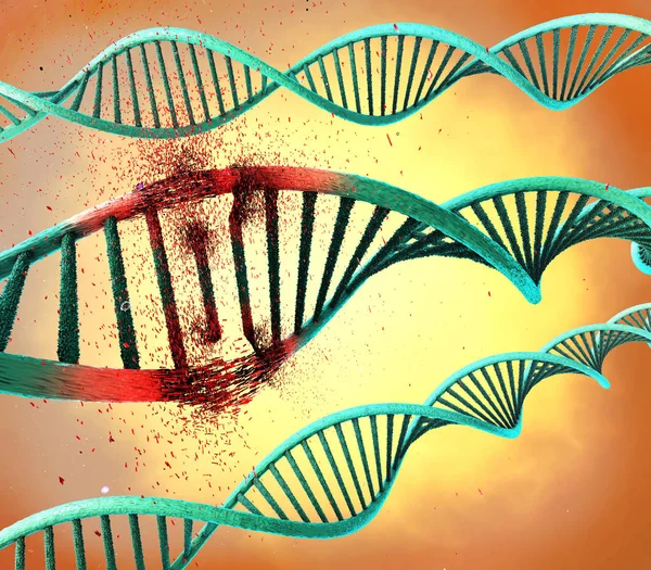 被损坏的核糖核酸或 Dna 链的例证 — 图库照片