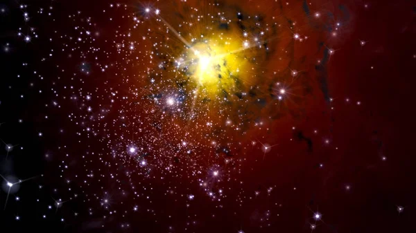 Ilustrace Fiktivní Pole Hvězdy Mlhoviny Slunce Galaxie — Stock fotografie