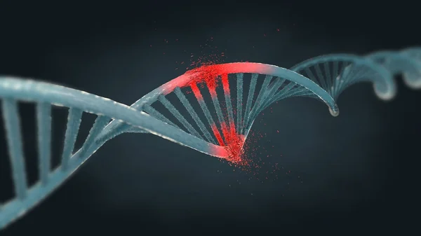 Illustration Damaged Ribonucleic Acid Dna Strand — Stock Photo, Image