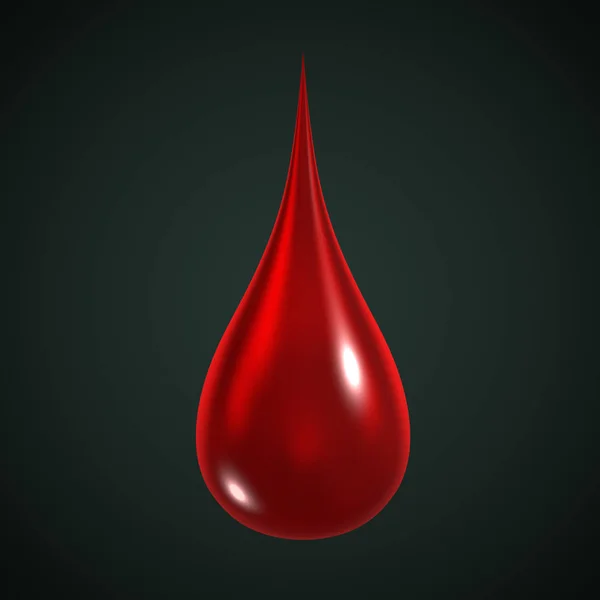 Ilustración Una Gota Roja Sangre —  Fotos de Stock