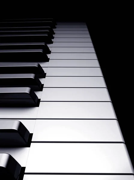 Närbild av pianots musikaliska tangentbord - 3D-illustration — Stockfoto