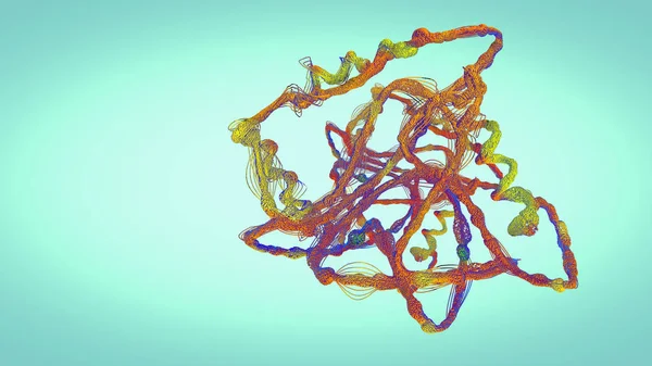 Kette von Aminosäuren oder Biomolekülen, Protein genannt - 3D-Illustration — Stockfoto