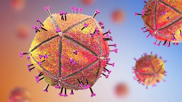 Enveloped Human Immunodeficiency Virus causing immunodeficiency syndrome - 3d illustration