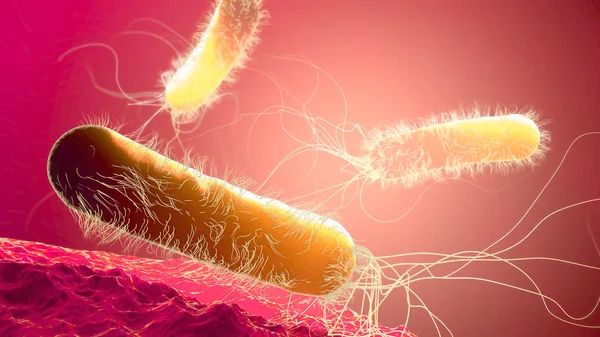 Yellow colored multiple antibiotic resistant Pseudomonas aeruginosa bacterium - 3d illustration — 스톡 사진