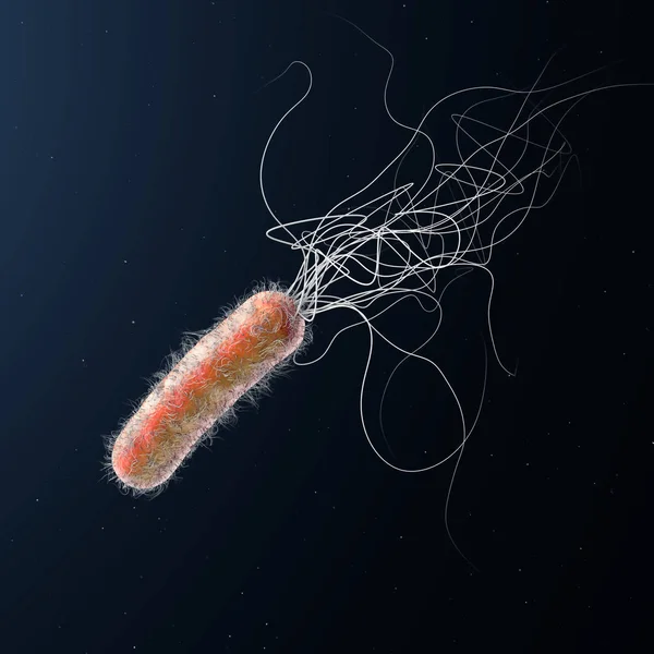 Bacteria Pseudomonas aeruginosa resistente a múltiples antibióticos de un solo color naranja - ilustración 3d — Foto de Stock