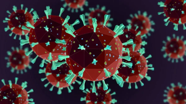 Простое Представление Многих Коронных Вирусов Триггер Острого Респираторного Синдрома — стоковое фото
