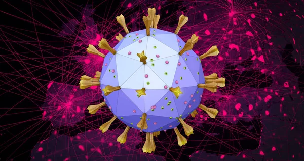 Virus Corona Cierne Sobre Mapa Europa Que Muestra Rutas Ficticias — Foto de Stock