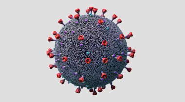 Bir korona virüsünün temsili, şiddetli akut solunum sendromunun tetikleyicisi - 3 boyutlu illüstrasyon