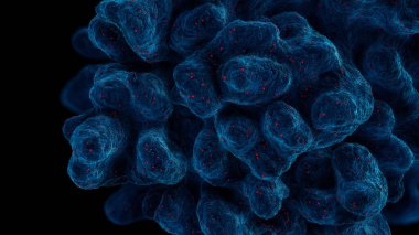 Virüs parçacıkları tarafından enfekte edilen hücre hücre hücre ölümüne neden oluyor. 3D illüstrasyon