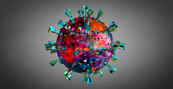 Kolorowa Ilustracja Struktury Komórek Wirusa Ilustracja — Zdjęcie stockowe