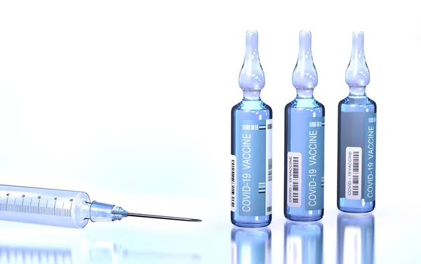 Ampullen Met Het Fictieve Vaccin Tegen Corona Pathogeen Die Longziekte — Stockfoto