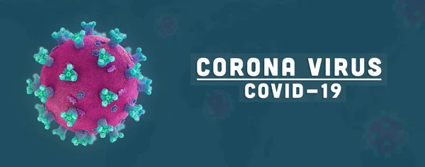 Banner Sui Virus Corona Causando Una Pandemia Mondiale Innesca Malattia — Foto Stock