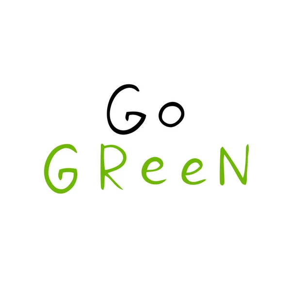 手绘涂鸦字母 去绿色 生态友好病媒报价 地球日用于贺卡和海报的短语 生态字母 — 图库矢量图片