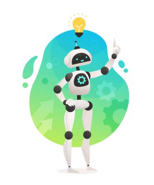 Robot karakter. vektör illüstrasyonu