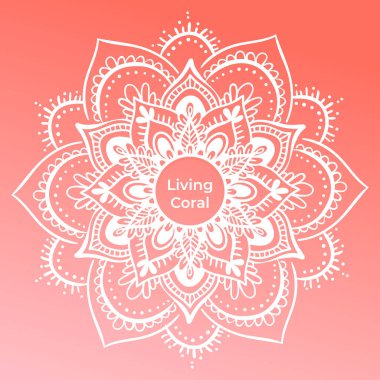 Renk vektörü mandala yaşayan mercan çizimi