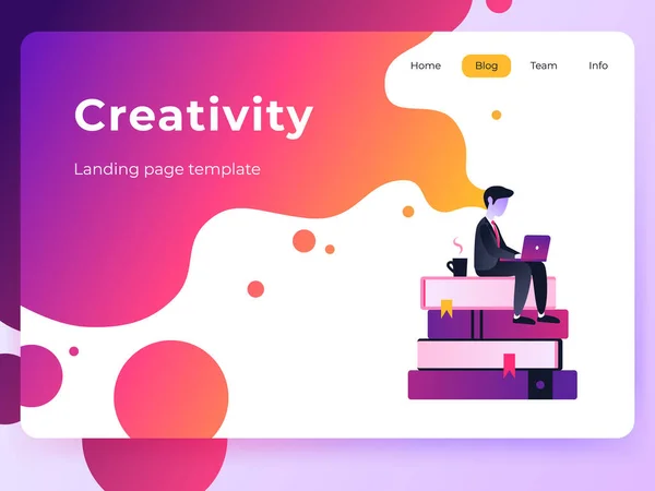 Ultrafiolett Gradientbilde Kreativitet Internett Utforming Nettsteder Med Fargerik Plask Landingsmal – stockvektor