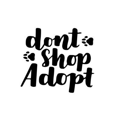 Köpek evlat edinme el yazısı. Köpek hakkında fırça harfleri alıntılıyor. Alışveriş yapma, evlat edinme. Beyaz izole arkaplanda siyah mürekkep ile vektör motivasyon deyimi.