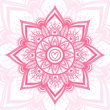 Yuvarlak gradyan mandala. Vektör hipster mandala. Çiçek desenli mandala. Yoga şablonu