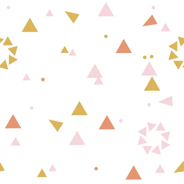 Векторный Бесшовный Узор Треугольниками Традиционная Цветовая Палитра Геометрические Элементы Белом — стоковый вектор