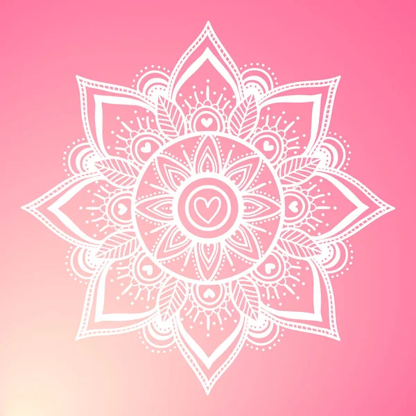 Rund Gradient Mandala Vektor Hipster Mandala Mandala Med Blomstermønster Yogamal – stockvektor
