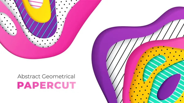 Plantilla Diseño Corte Papel Geométrico Abstracto Líneas Puntos Con Ultravioleta — Archivo Imágenes Vectoriales