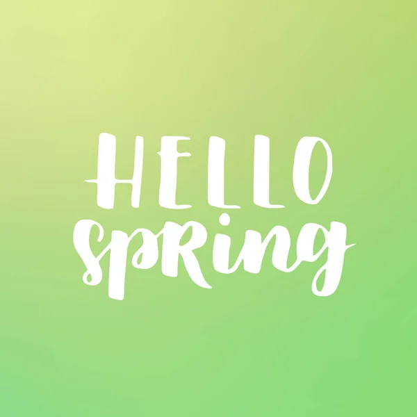 Vector Seasonal Greeting Card Hand Written Spring Brush Lettering Spring — Stock Vector