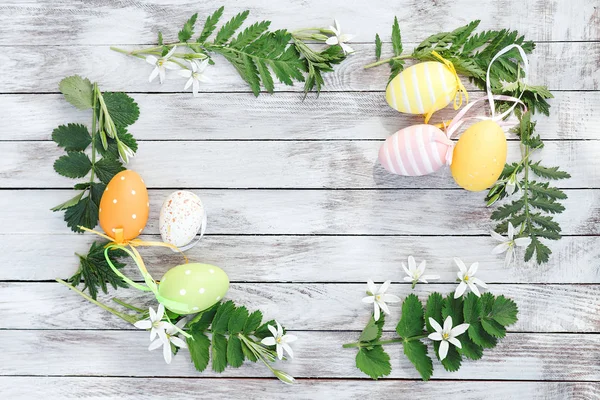 Tarjeta de felicitación de Pascua. Fondo del marco — Foto de Stock